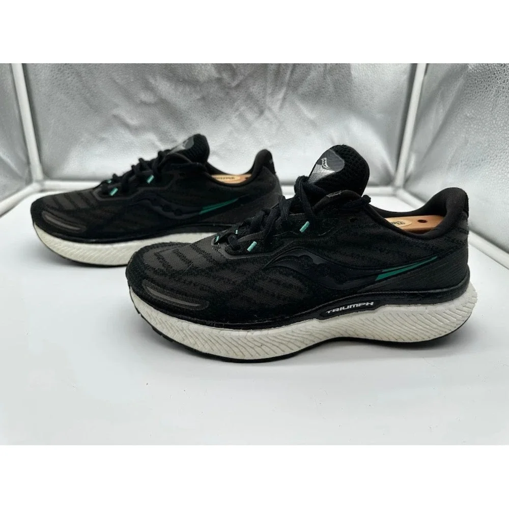Saucony Triumph 19 Womens Running Shoes Black Teal S10678-10 Size 7.5
